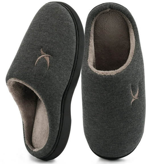 Ecetana Slippers for Men Memory Foam Cotton Slippers Comfort Warm Slip On House Shoes