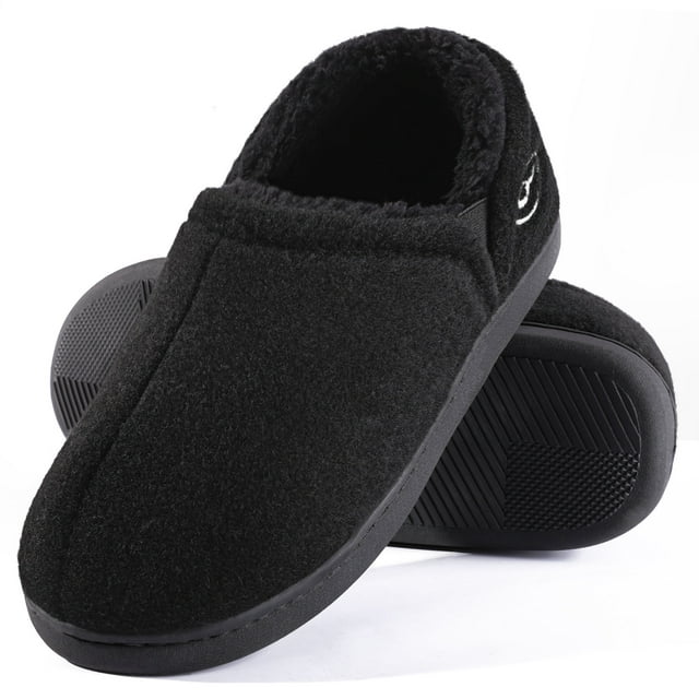 Ecetana Slippers for Men Slip On Fuzzy Slippers Comfort Warm House Shoes Indoor Outdoor