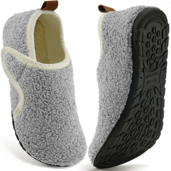 Ecetana Slippers for Women Fuzzy Slippers Warm Slip On House Sock Shoes with Hook Loop