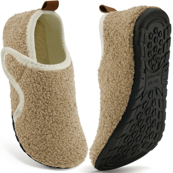 Ecetana Slippers for Women Fuzzy Slippers Warm Slip On House Sock Shoes with Hook Loop