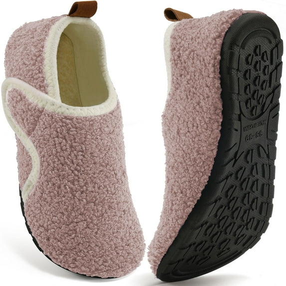 Ecetana Slippers for Women Fuzzy Slippers Warm Slip On House Sock Shoes with Hook Loop