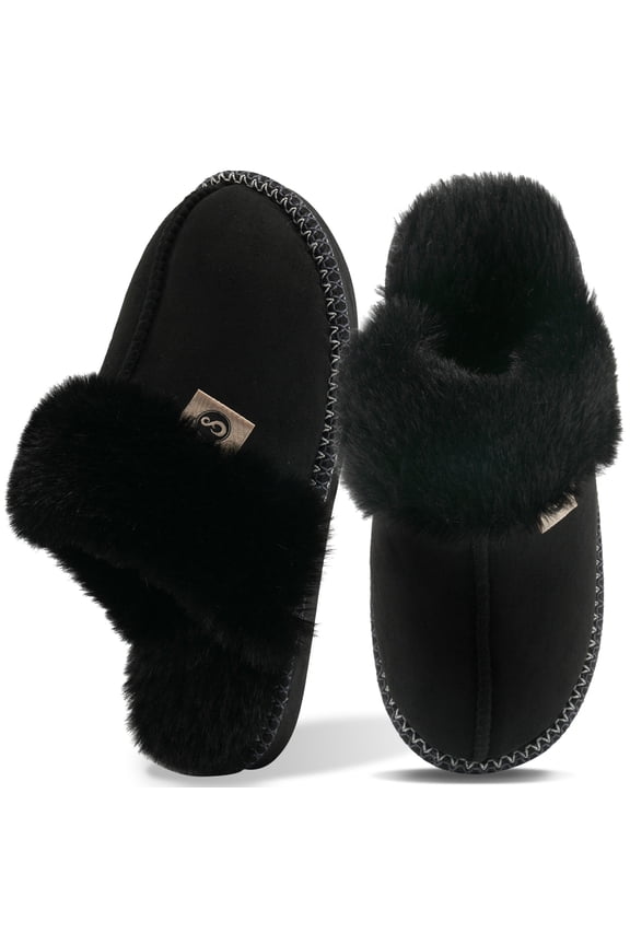 Slippers for Women Memory Foam Fluffy Soft Lined Warm Slip On House Shoes