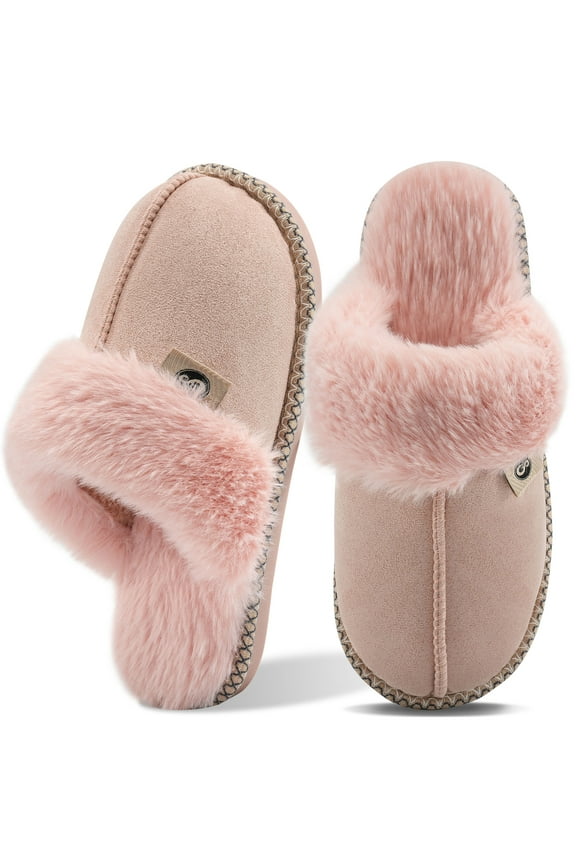 Slippers for Women Memory Foam Fluffy Soft Lined Warm Slip On House Shoes
