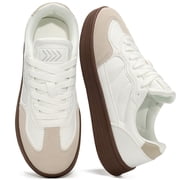 Women's Comfortable Lace-Up Walking Sneakers Non-Slip Casual Fashion Shoes for Everyday Wear