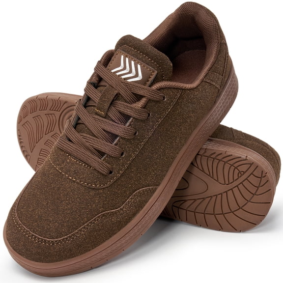 Ecetana Sneakers for Women Suede Low-Top Shoes Casual Lace-Up Walking Shoes with Non-Slip