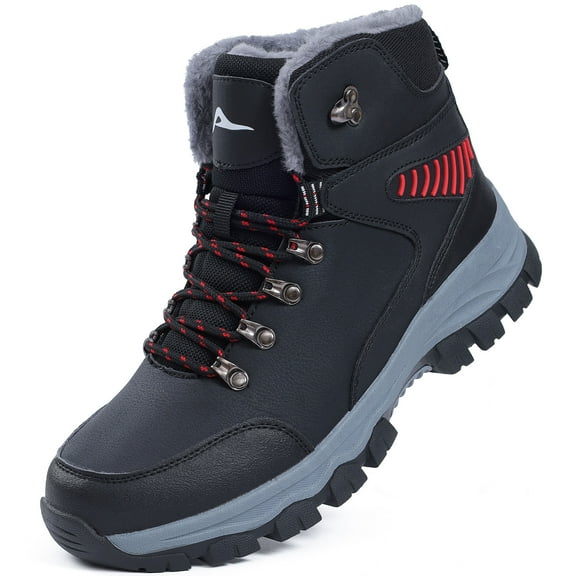 Ecetana Snow Boots for Men Winter Warm Ankle Boots Non-Slip Waterproof Outdoor Hiking Shoes