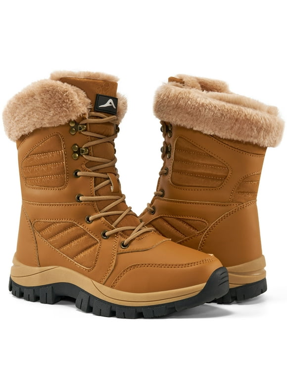Snow Boots for Women Faux Fur Cozy Warm Winter Boots Waterproof Outdoor Shoes for Walking Hiking