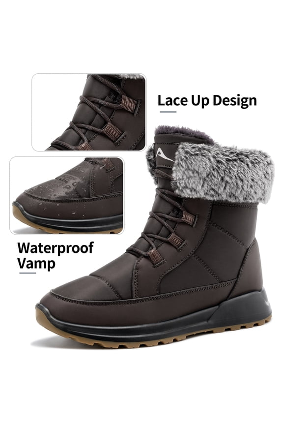 Snow Boots for Women Faux Fur Lined Winter Boots Waterproof Insulated Winter Shoes