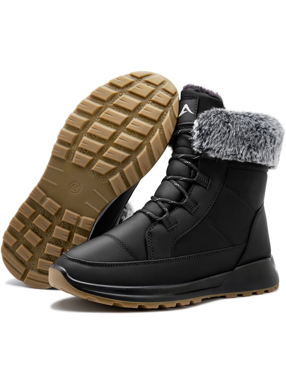 Snow Boots for Women Faux Fur Lined Winter Boots Waterproof Insulated Winter Shoes