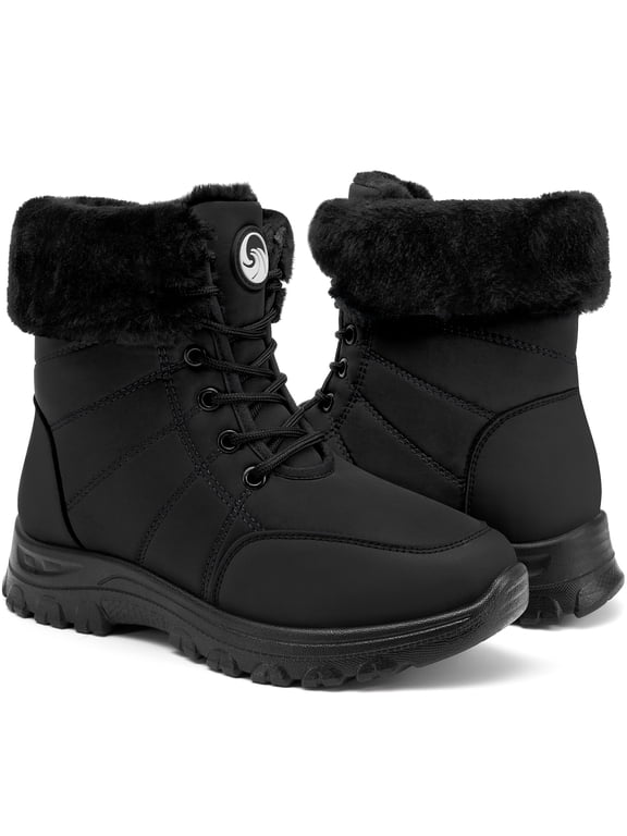 Snow Boots for Women Waterproof Winter Boots Non-Slip Warm Faux Fur Outdoor Boots