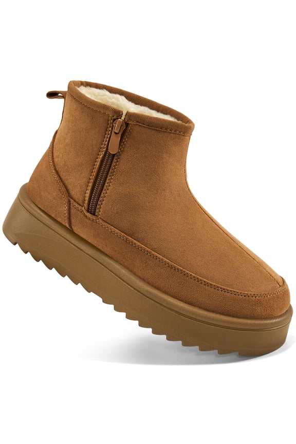 Snow Boots for Women Winter Warm Ankle Boots Cozy Short Bootie With Side Zipper