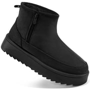 Ecetana Snow Boots for Women Winter Warm Ankle Boots Cozy Short Bootie With Side Zipper
