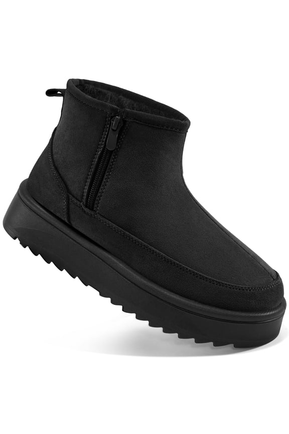 Snow Boots for Women Winter Warm Ankle Boots Cozy Short Bootie With Side Zipper