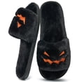 thumbnail image 1 of Ecetana Spooky Slides Halloween Slippers Soft Plush Cozy Open Toe Indoor Outdoor Fuzzy Slippers Gifts For Girls Women, 1 of 7