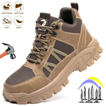 Men's Work Safety Shoes, Puncture Proof Anti-skid Steel Toe Outdoor ...