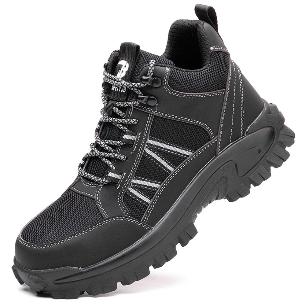 Ecetana Steel Toe Work Boots, Anti-puncture Safety Shoes