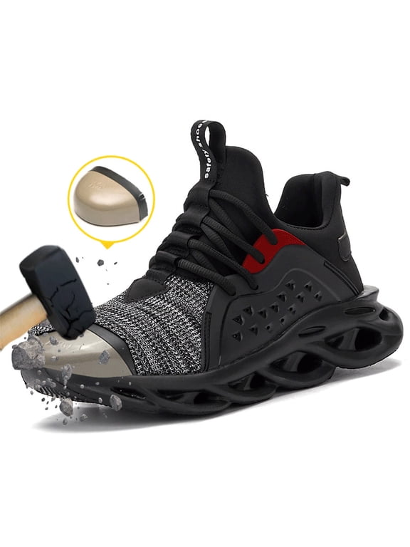 Steel Toe Shoes for Men Safety Protection Anti-smashing Anti-stab Work Shoes