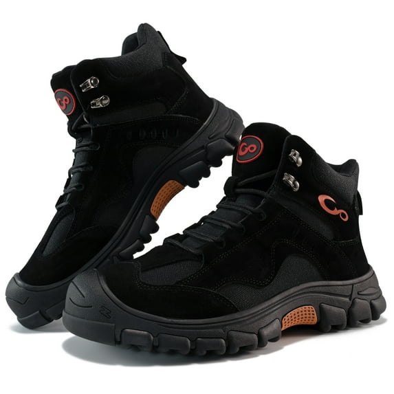 Ecetana Steel Toe Work Boots for Men Safety Industrial Construction Shoes