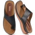 thumbnail image 1 of Ecetana Wedge Sandals for Women Flip Flops with Massage Footbed Casual Dressy Walking Sandals, 1 of 6