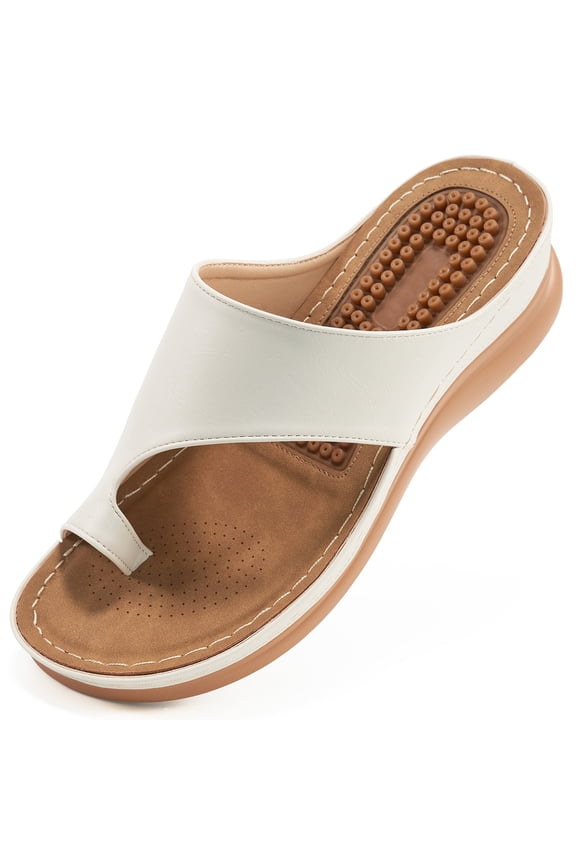 Wedge Sandals for Women Flip Flops with Massage Footbed Casual Dressy Walking Sandals