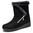 thumbnail image 1 of Ecetana Winter Women's Snow Boots Slip-On Waterproof Ankle Boots Suede Warm Faux Fur Lined High Top Outdoor Shoes, 1 of 6