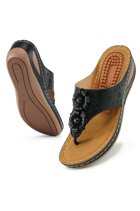 Women Sandals Flip Flops for Women Summer Casual Wedge Sandals Shoes Massage Function