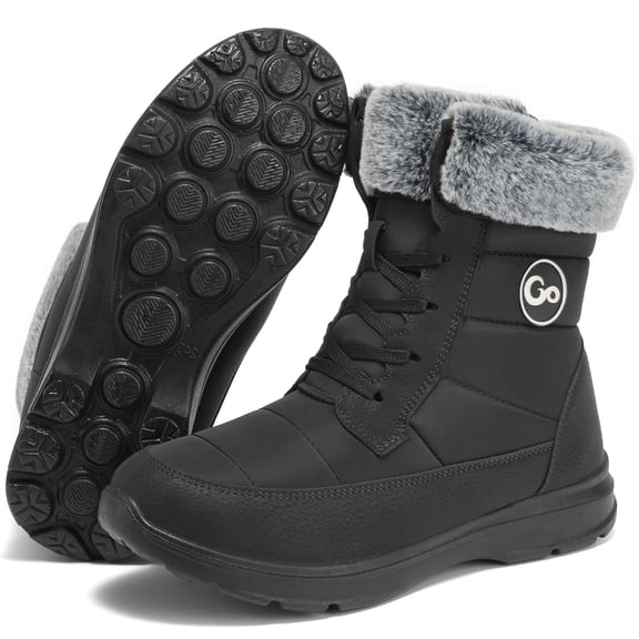 Ecetana Women Snow Boots Winter Waterproof Non Slip Walking Boot Comfortable Warm Faux Fur Lined Outdoor Boots