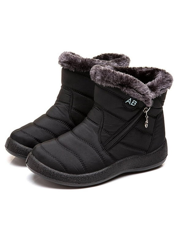 Ecetana Women Winter Snow Boots Keep Warm Ankle Booties Non-Slip and Waterproof Shoes