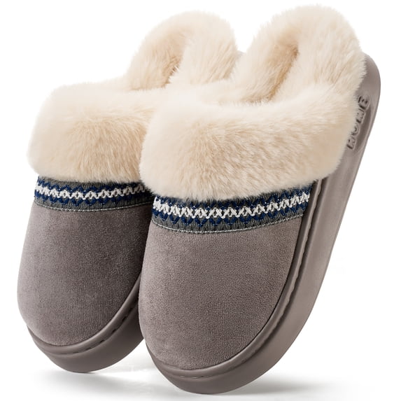 Ecetana Women's Cozy Slippers Memory Foam Fuzzy Slipper Anti-slip House Shoes