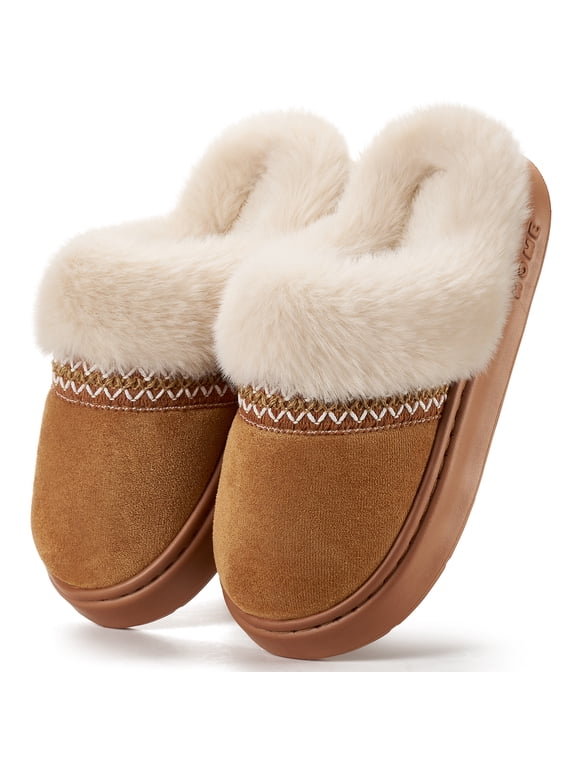 Women's Cozy Slippers Memory Foam Fuzzy Slipper Anti-slip House Shoes