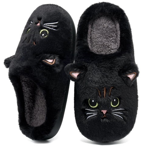 Women's Cute Fuzzy Slippers Comfort Faux Fur Memory Foam Non-Slip House Slippers for Women