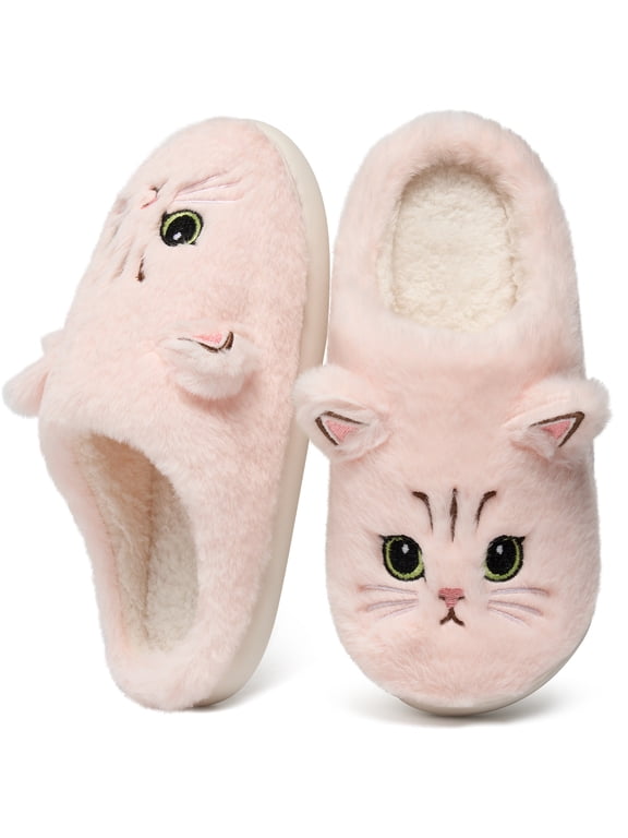 Women's Cute Fuzzy Slippers Comfort Faux Fur Memory Foam Non-Slip House Slippers for Women