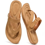 Ecetana Womens Flats Sandals Walking Thong Sandals Summer Beach Flip Flops with Adjustable Strap