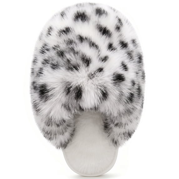 Ecetana Women's Furry Slippers Comfy Memory Foam Fuzzy Fluffy Slippers Non-slip Indoor House Shoes