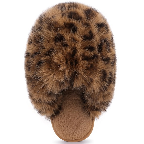 Ecetana Women's Furry Slippers Comfy Memory Foam Fuzzy Fluffy Slippers Non-slip Indoor House Shoes