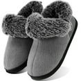 thumbnail image 1 of Ecetana Women's Fuzzy Memory Foam Closed Back Slippers Faux Fur Lined House Shoes, 1 of 6