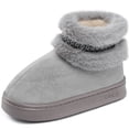 thumbnail image 1 of Ecetana Women's Fuzzy Plush House Slippers Warm Memory Foam Indoor Outdoor Non-Slip Booties, 1 of 9