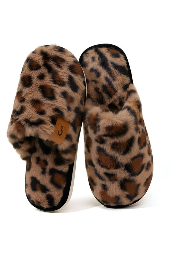Women's Fuzzy Slippers Indoor Cozy Soft Memory Foam Slip On House Shoes for Women