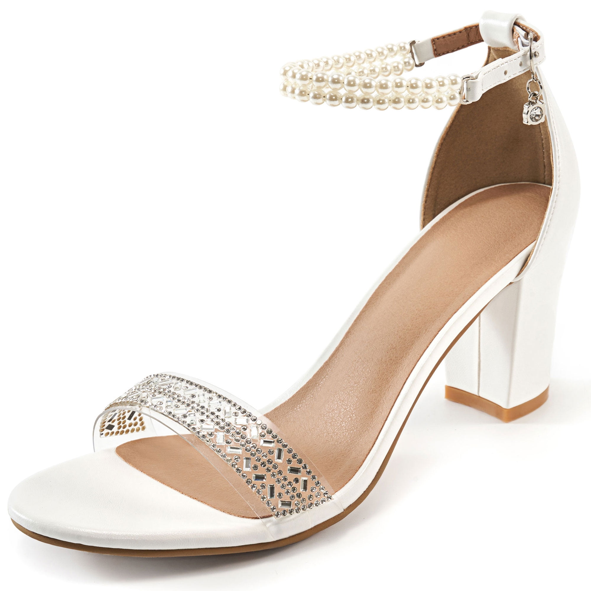 EQWLJWE Stiletto High Heels Sexy Open Toe Ankle Strap Gold