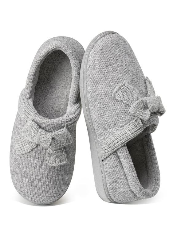 Women's House Slippers Non‑Slip Closed Back Slippers Soft Knit Warm Indoor Outdoor Slippers