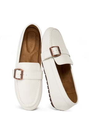 Women's Loafer Flats Leather Slip-On Dress Shoes Work Business Casual Shoes