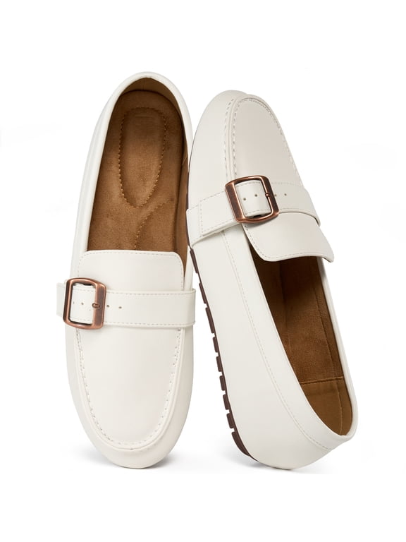 Women's Loafer Flats Leather Slip-On Dress Shoes Work Business Casual Shoes