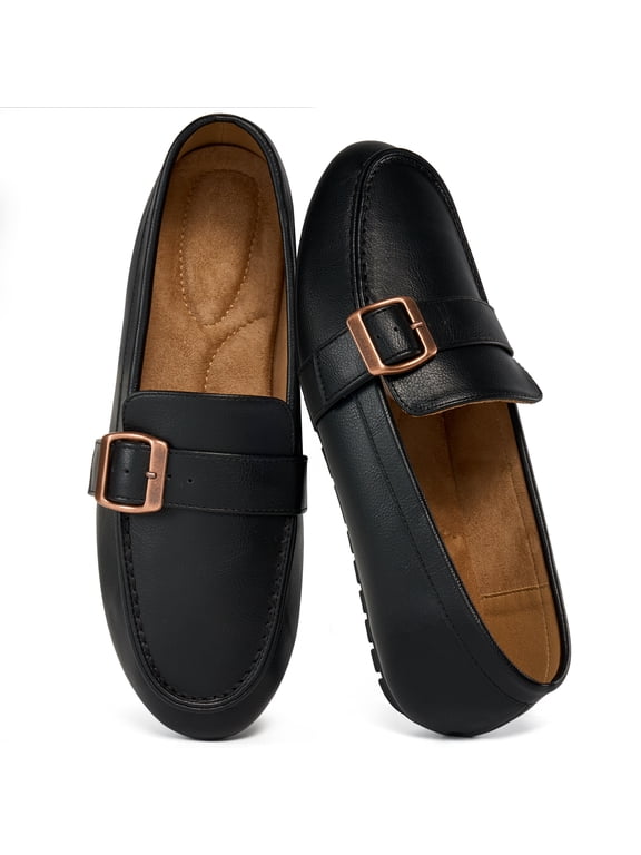 Women's Loafer Flats Leather Slip-On Dress Shoes Work Business Casual Shoes