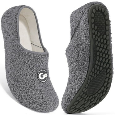 Ecetana Women's Men's Slippers Slip On Travel Unisex Fuzzy Fluffy Lining Socks House Shoes