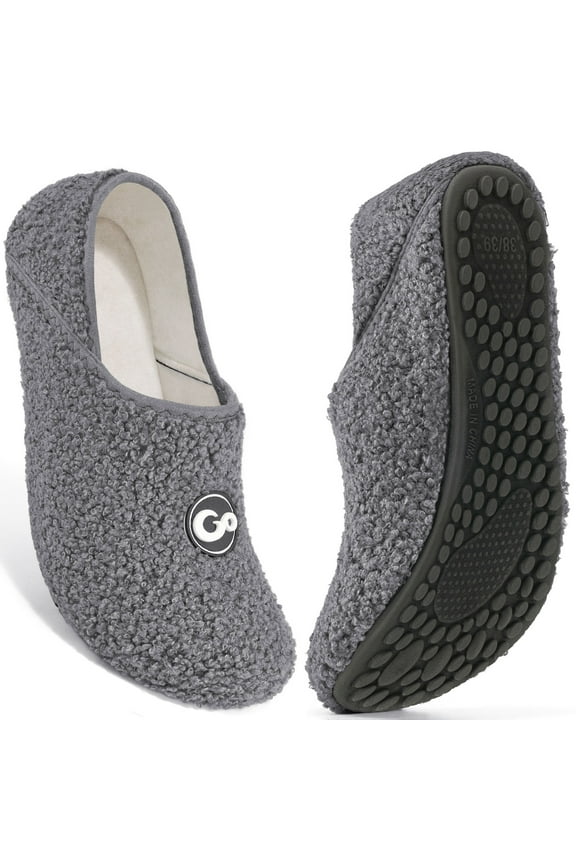 Women's Men's Slippers Slip On Travel Unisex Fuzzy Fluffy Lining Socks House Shoes