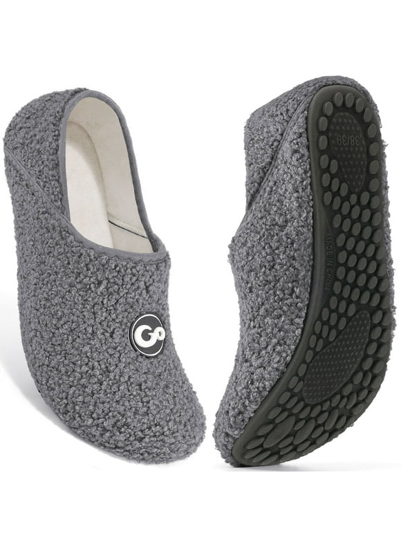 Women's Men's Slippers Slip On Travel Unisex Fuzzy Fluffy Lining Socks House Shoes