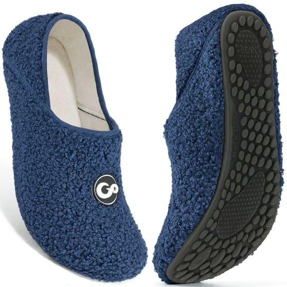 Ecetana Women's Men's Slippers Slip On Travel Unisex Fuzzy Fluffy Lining Socks House Shoes