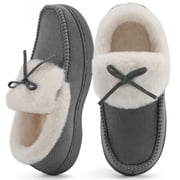 Ecetana Womens Moccasin Slippers Micro Suede Warm Fuzzy Slip On Loafers Shoes for Women Indoor Outdoor