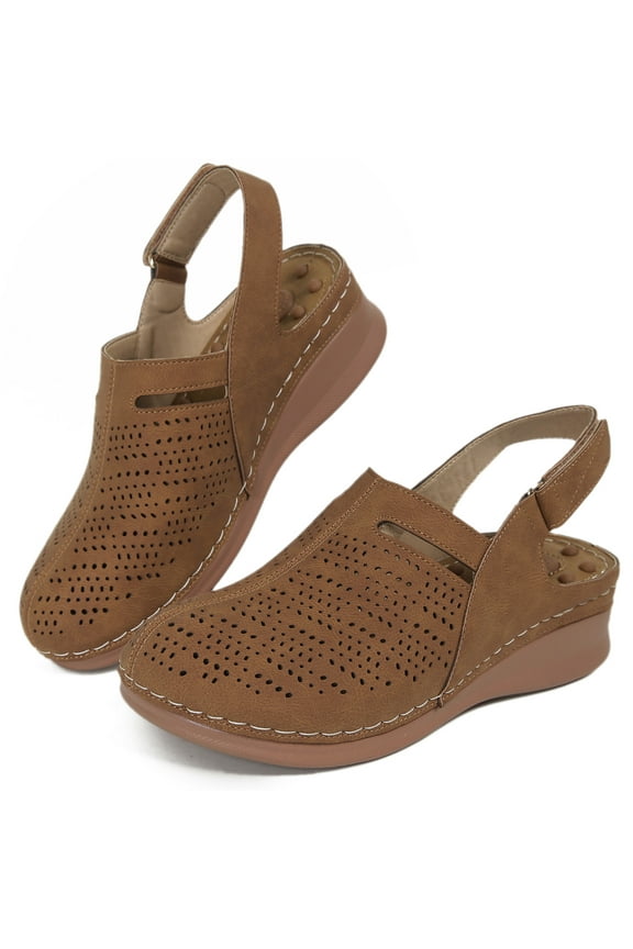 Women's Mules Closed Toe Women Wedge Sandals Soft Comfy Massage Insole