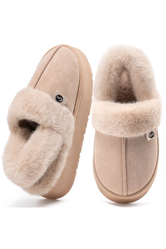 Women's Slippers Fuzzy Memory Foam Warm Slippers for Women Slip On House Shoes